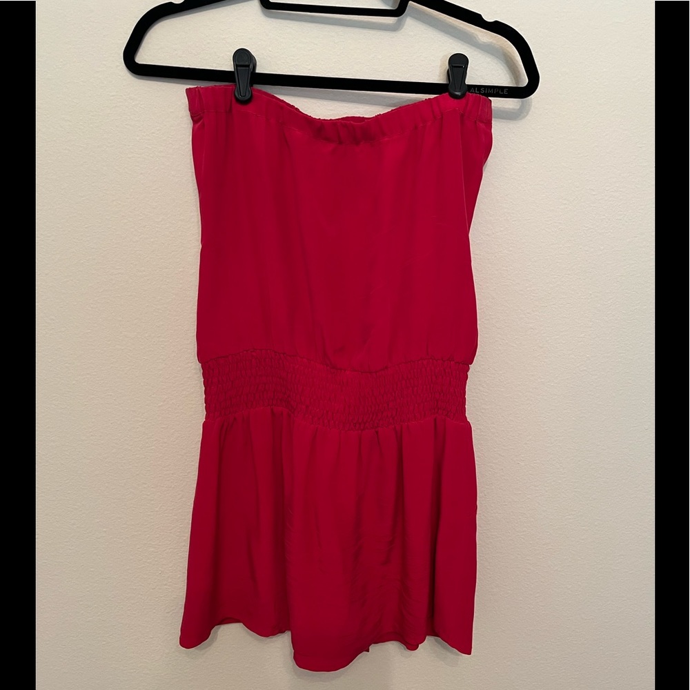 Silk lined strapless mini dress